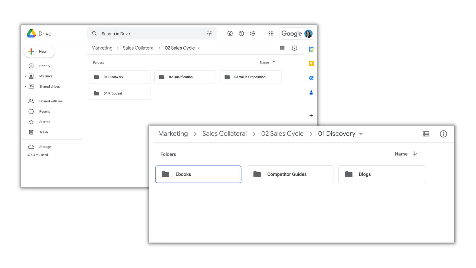 map content to the sales process