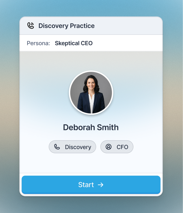 AI role play: a discovery practice call against a skeptical CEO persona