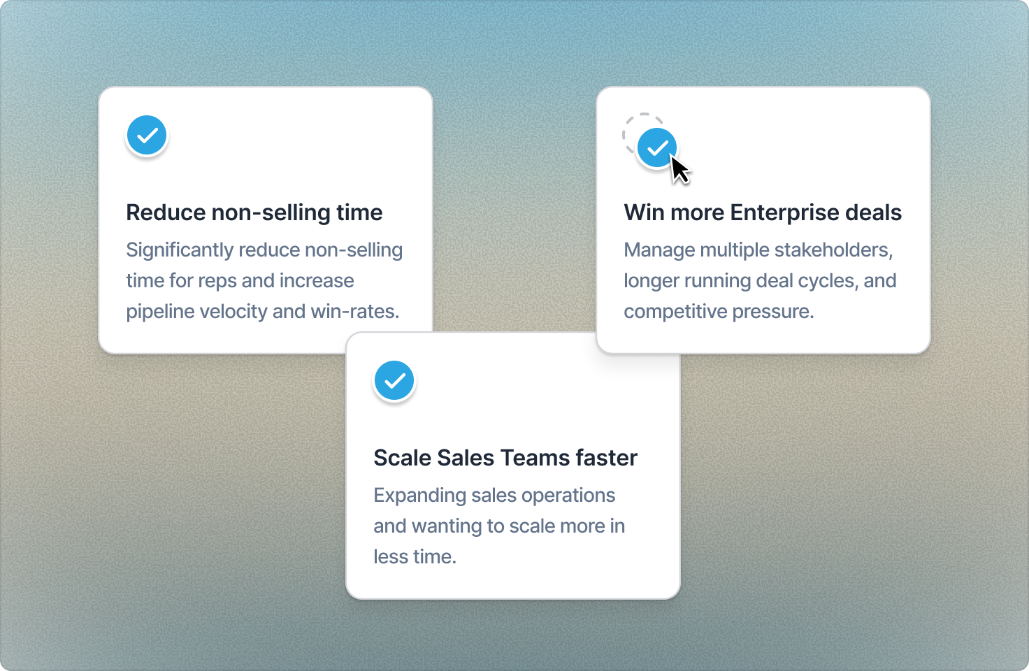 Reduce non-selling time, win more Enterprise deals, scale sales teams faster